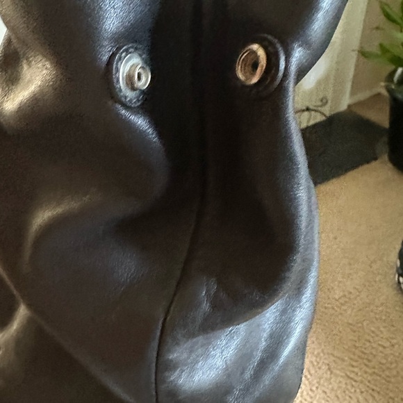 Coach Black Leather Bag with Embossed Logo - Picture 12 of 13